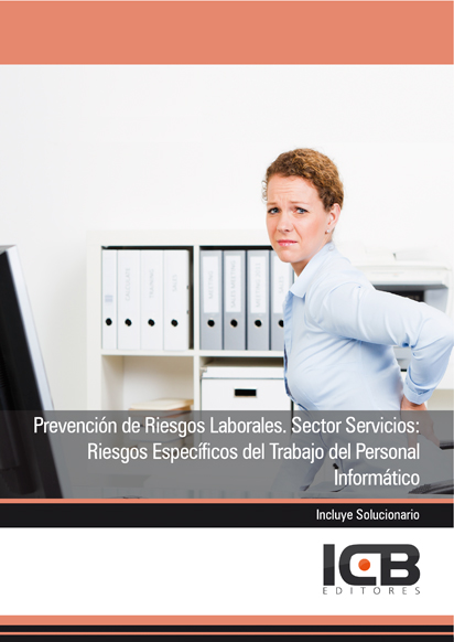 Portada de PREVENCIÓN DE RIESGOS LABORALES. SECTOR SERVICIOS: RIESGOS ESPECÍFICOS DEL TRABAJO DEL PERSONAL INFORMÁTICO