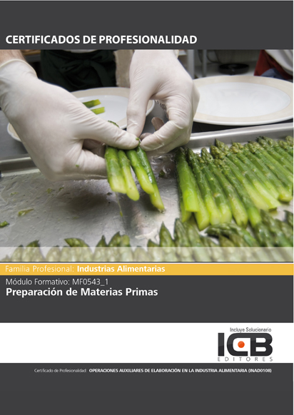 Portada de MF0543_1: PREPARACIÓN DE MATERIAS PRIMAS